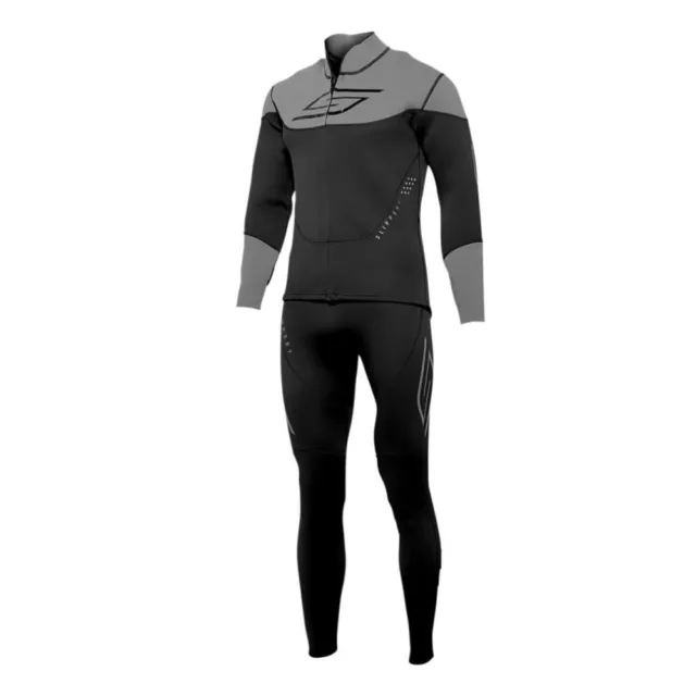 Slippery Breaker John &amp; Jacket Wetsuit-Black/Charcoal-Large 3