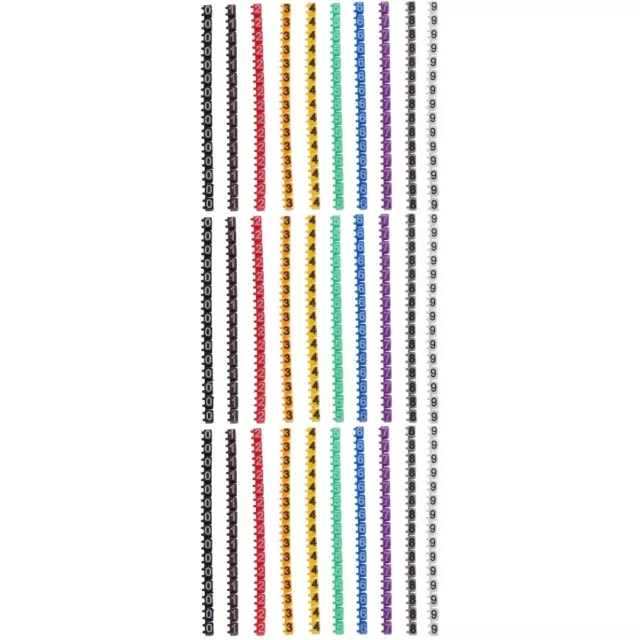 450 pcs Colorful Cable Marker 0-9 Coded Number Labels Colorful Identification