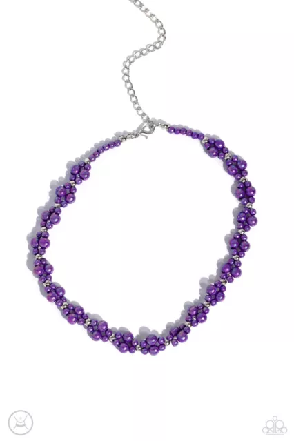 Paparazzi Dreamy Duchess -Purple  Pearls- Choker Necklace & Earrings