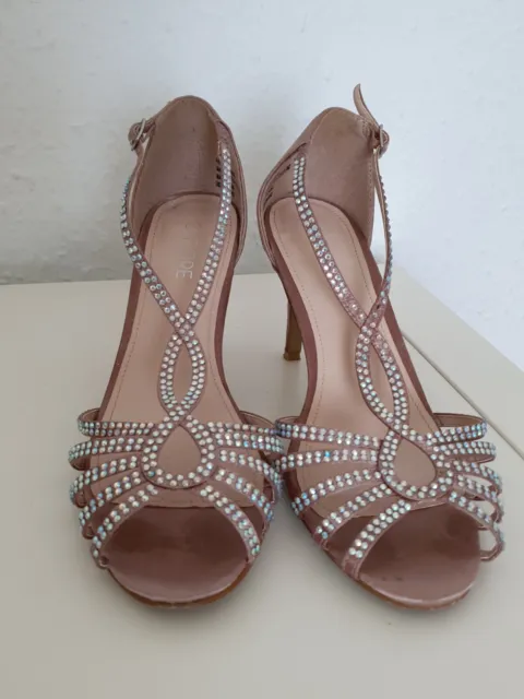 Fiore sparkly diamante rose gold heels Strappy  size UK 6