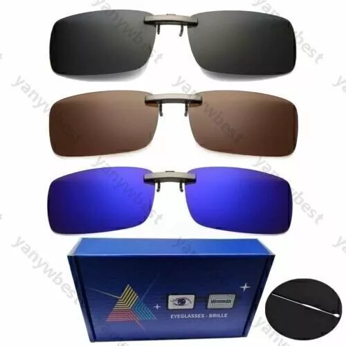 3 Stücke UV400 Sonnenbrillen Vorhänger Brille Aufsatz Clip On Polarisiert B S6O7