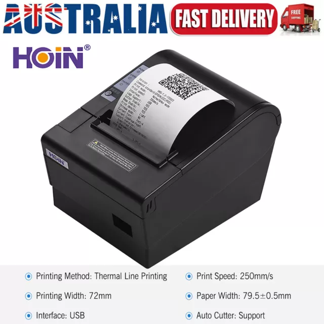 HOIN 80mm Thermal Receipt Printer with Auto Cutter USB Ethernet Interface Kit AU