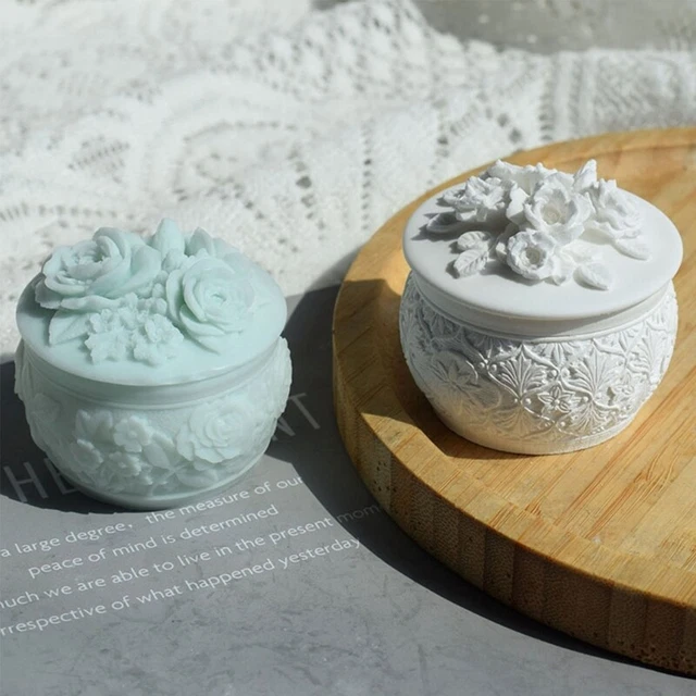 Resin Rose Decorative Storage Box Mold for DIY Home Decorations Jewelry Storage 3