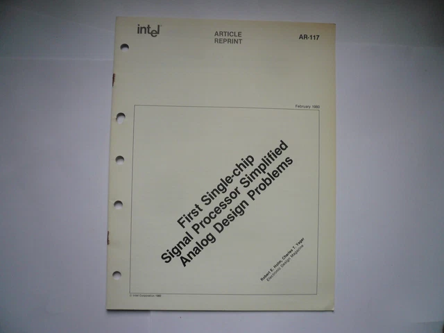INTEL FIRST SINGLE Chip Signal Processor Simplified Analog Design ...