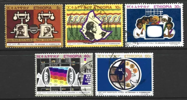 Ethiopia 1971 Set Anniv Telecomunicazioni Usato