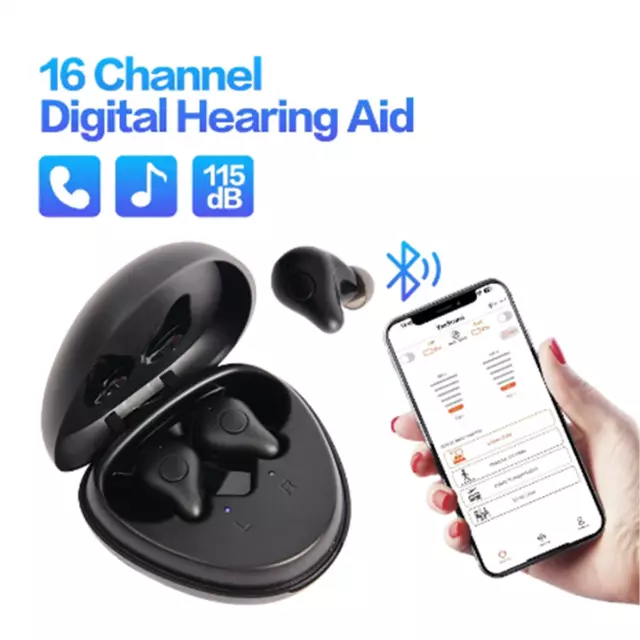 Hearing Aids Hearing Amplifier with Bluetooth Noise Reduction In-Ear for Seniors