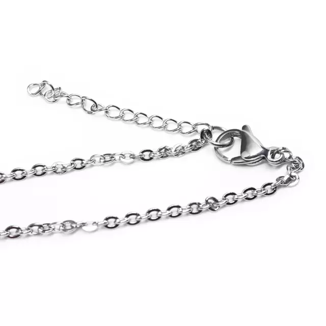 Catena Collana Bracciale Cavigliera in ACCIAIO INOX argento catenina Uomo Donna 2