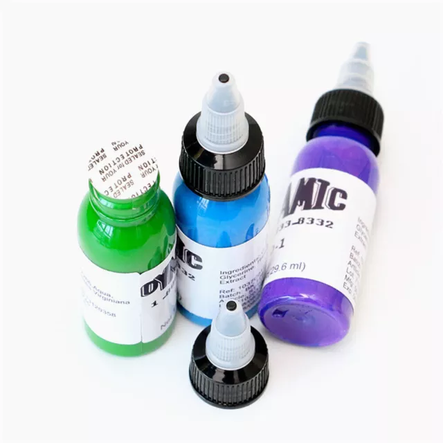 1oz DYNAMIC COLOR Tattoo Ink Red Green Purple White Blue Black Brown Pink Colors 3