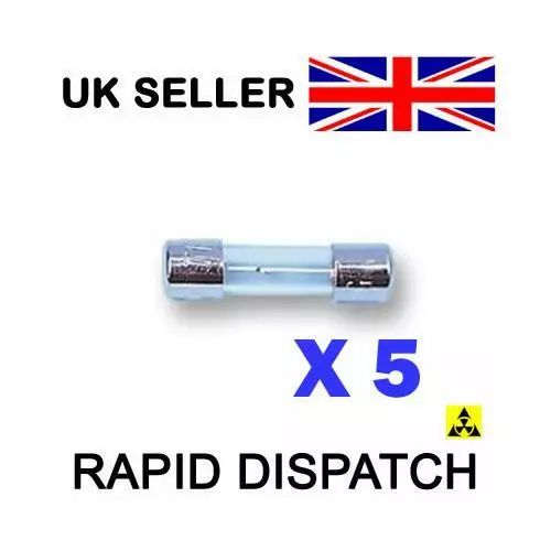 PC1283 Rapide Coup Verre Fusible 10A 20mm x 5mm 10 Amp X 5 Paquet