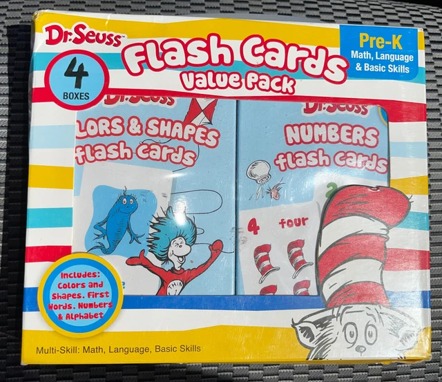 DR. SEUSS FLASH Cards 4 Boxes Pre-K 1st Words Alphabet Colors Numbers ...