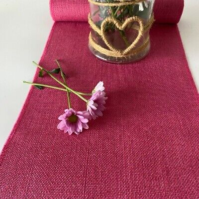 Dusky Pink  Handmade 100% Natural Hessian Burlap Table Runner 30cm x 120cm