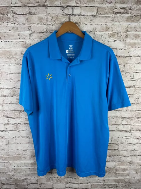 Walmart Blue Polo Short Sleeve Employee Uniform Mens Size XL