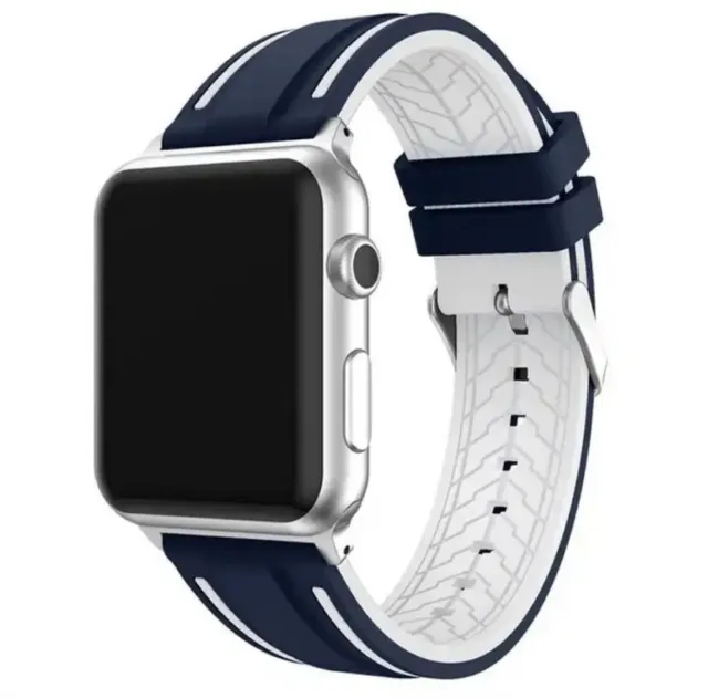 🇮🇹 Cinturino in Silicone Blu Compatibile con Apple Watch, Sportivo, Elegante
