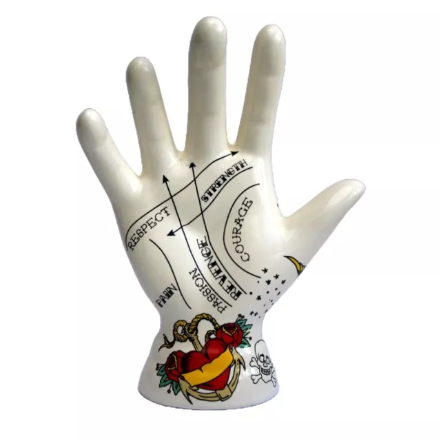 Palmistry Tattoo Hand Ceramic Ornament Fortune Telling. Temerity Jones Palmistry