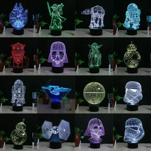 Star Wars  3D LED Tischlampe Leselampe Nachtlicht Nachttischlampe 7 Farbe Xmas