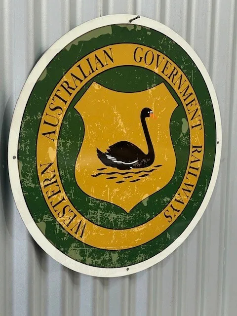 Western Australian Railways Large Metal Sign Train Locomotive 560 Mm Diameter