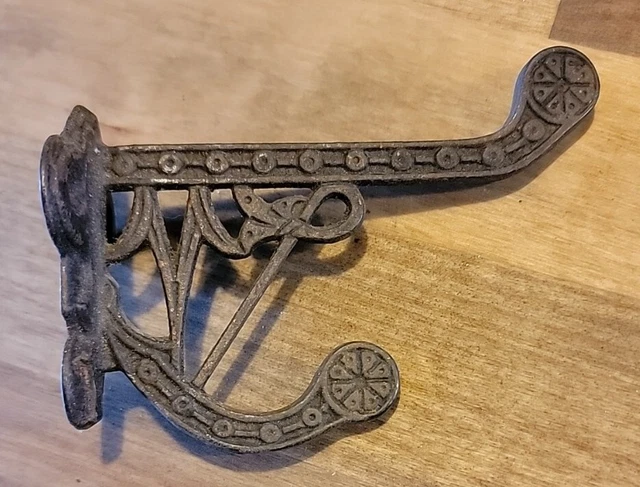 Beautiful Vintage Antique Eastlake Cast Iron Coathook Coat Hook Awesome Patina!