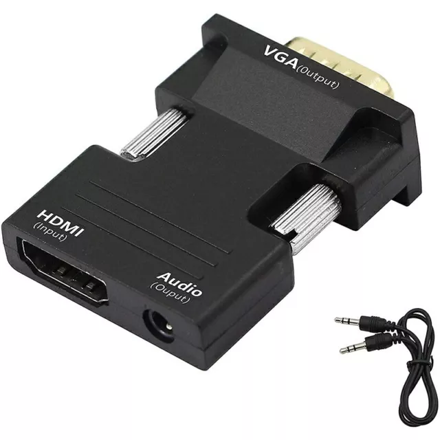 1080P HDMI FEMALE to VGA MALE with Audio Output Cable Converter Adapter Lead