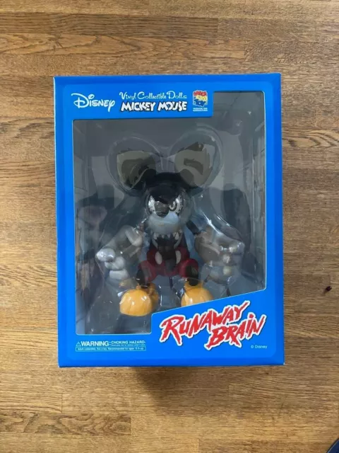 Medicom Toys Disney Mickey Mouse Runaway Brain vinyl collectible dolls Unused