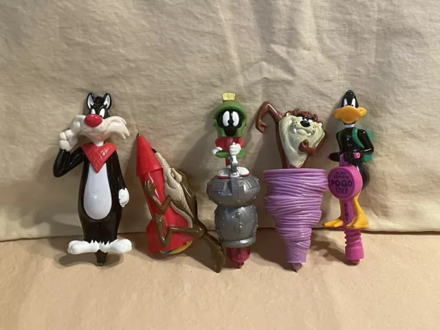 Vintage Lot 5 Looney Tunes 3D Pens Sylvester Coyote Taz Martian Daffy
