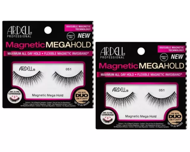 Ardell False Eyelashes - Magnetic Strip Lashes- Megahold 051 ( Pack of 2 )