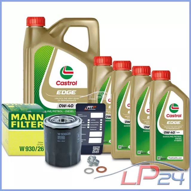 Mann-Filter Filtre Huile+9L Castrol Edge Fst 0W-40 A3/B4 Pour Kia Carnival 3 2.9