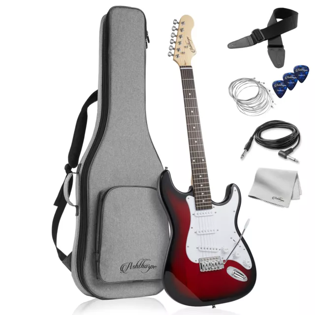 39" Full-Size Electric Guitar Beginner Kit w/ Gig Bag, Tremolo Bar, Accessories