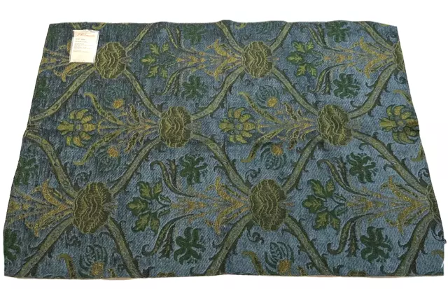 Scalamandre Dryburgh Abbey Chenille Damask Blue 24.5x35 Fabric Sample #3