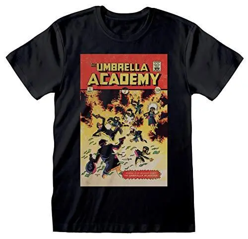 Heroes Inc Umbrella Academy 'Comic Cover' (Black) T-Shirt XL Black