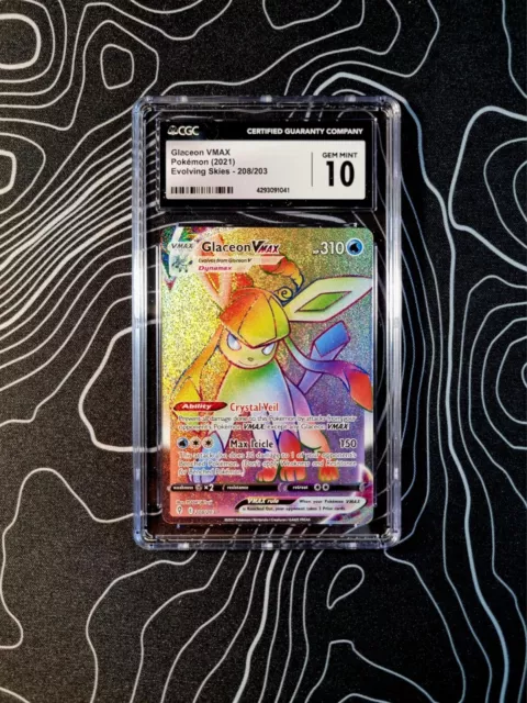 Carta Pokémon Glaceon Vmax Rainbow Céus Em Evolução