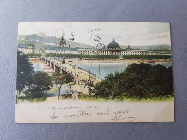 CPA / Carte postale ancienne - LYON Le Pont de la Guillotière et hotel Dieu (69)