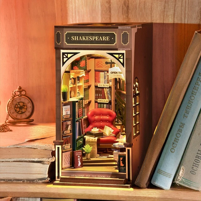 ROLIFE WONDERLAND BOOKSTORE DIY Book Nook Shelf Insert 3D Wooden Puzzle