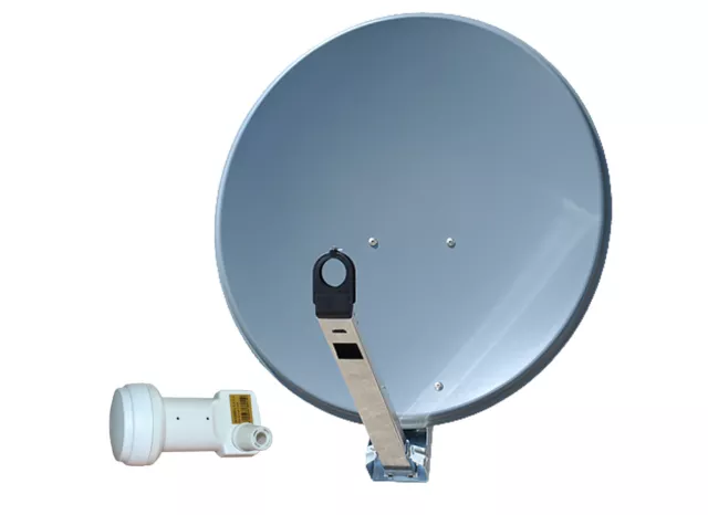 Sat Spiegel Digitale Anlage Gibertini 65cm Schüssel Antenne ALU & Single LNB HD