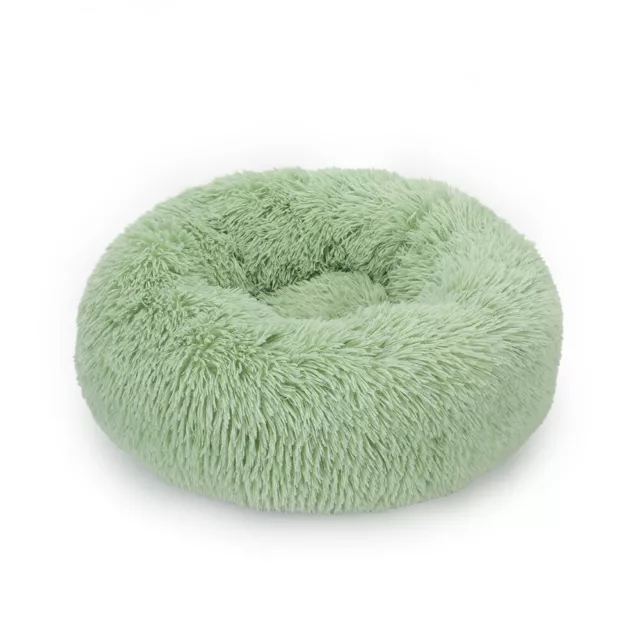 Donut Plush Pet Dog Cat Bed Fluffy Soft Warm Calming Bed Sleeping Kennel Nest