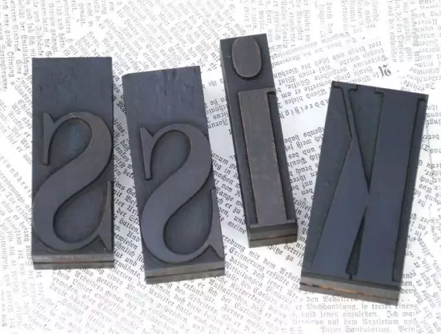 KISS wood type woodtype font letterpress printing blocks vintage antique rare