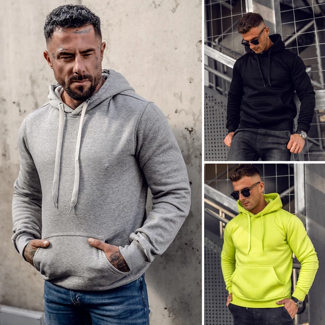 Kapuzenpullover Hoodie Sweatshirt Pullover Basic Classic Herren BOLF Unifarben