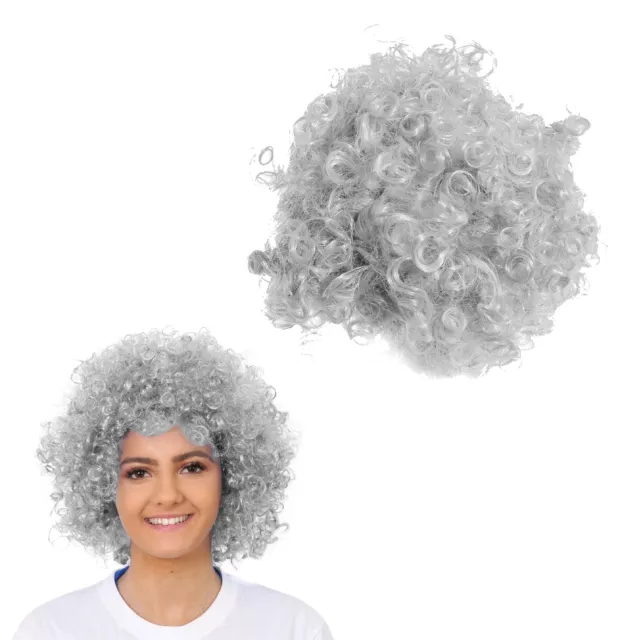 Grey Afro Wig Granny World Book Day Oap Funny Hair Unisex Fancy Dress Lot