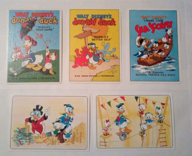 5 carte postale postcard Donald Duck Walt Disney