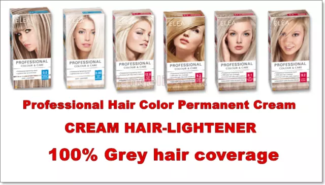 ELEA Professional Hair Color Permanent Cream Lightener Coloring Kit Blond