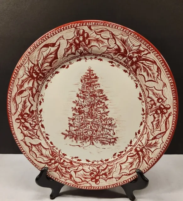 Restoration Hardware Vintage 2003 Christmas Tree Tin Single Plate 10.25" w