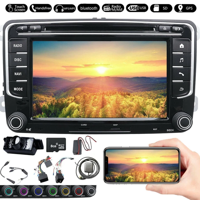 Camera Car Stereo GPS Navigator 7" Head Unit Map for VW Skoda Seat Golf Jetta