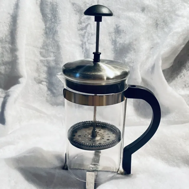 Acopa 33 oz. Glass / Silver French Coffee Press