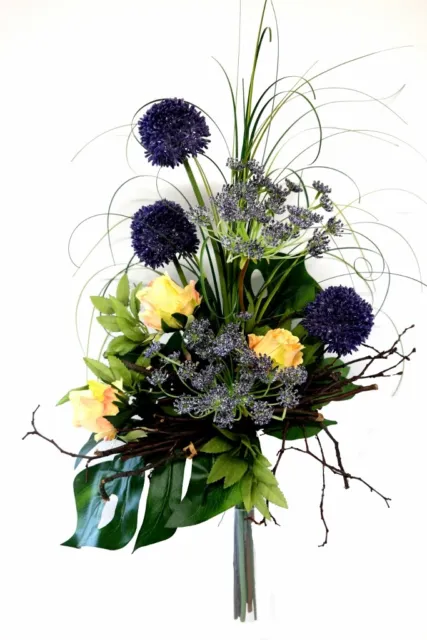 Kunstblumenstrauß 38cm Allium blüten violett künstlicher Blumenstrauß Handmade