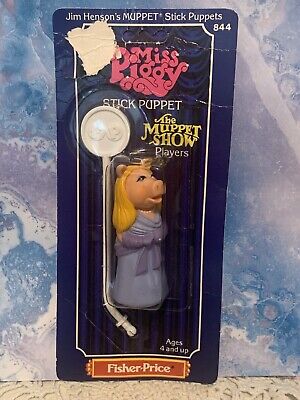 Vintage Miss Piggy Stick puppets the Muppet show players Fisher price 844 Henson