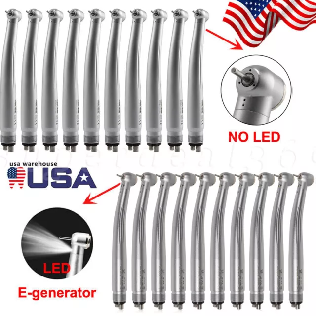 Dental High Speed Turbine Handpiece E-generator LED & No LED Push Button 2/4Hole