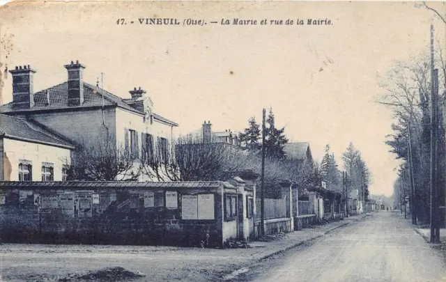 Cpa 60 Vineuil La Mairie Et Rue De La Mairie