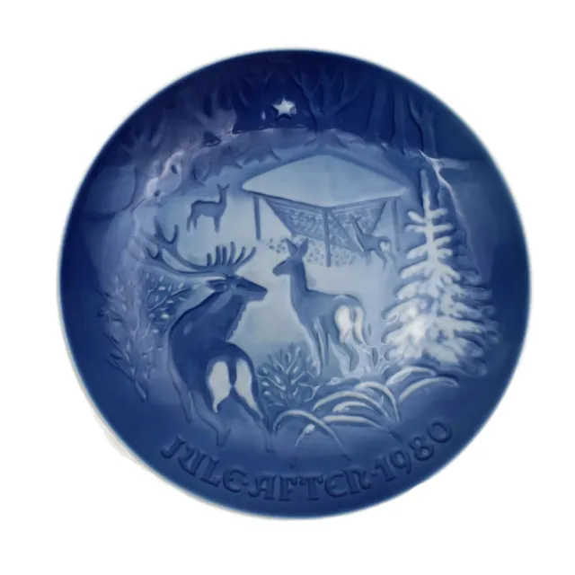 Bing and Grondahl Jule After 1980 Christmas In The Woods Plate Juleplatte 7 1/4"
