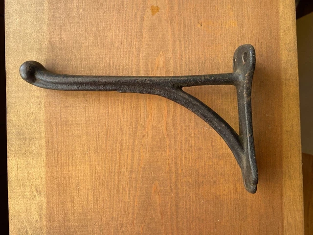 Antique Cast Iron Harness Hook 7 1/2" Bridle Tack Bracket Heavy Barn Hanger 8
