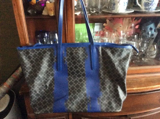 Tumi Ticon Everyday Q-Tote Travel Bag Purse Black/Blue