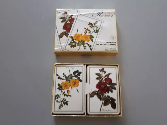 coffret de 2 jeux de cartes à jouer (54 cartes) anciens, Australie: les rosiers